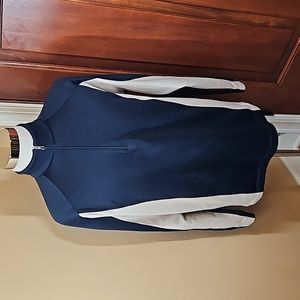 NIKE GOLF DRY FIT SWEATSHIRT ZIPUP L LARGE NAVY BLUE WHITE LIKE NEW ATHLETIC